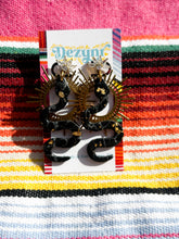 Load image into Gallery viewer, Black Marble Medusa Earrings