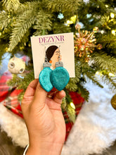 Load image into Gallery viewer, Teal Christmas lights