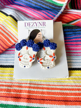 Load image into Gallery viewer, Navy Marigold Sugar Skull