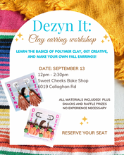Load image into Gallery viewer, Polymer Clay Earring workshop 9/13