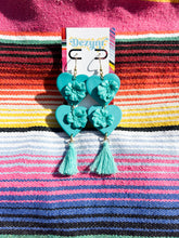 Load image into Gallery viewer, Fiesta Hearts with Tassel - Teal