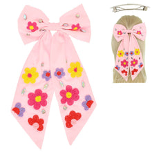 Load image into Gallery viewer, Jeweled Flower Bow Barrette Hair Clip