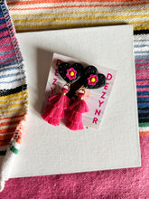 Load image into Gallery viewer, Black Heart with Pink Tassels