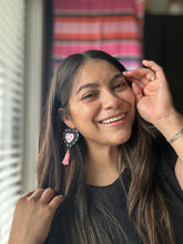 Load image into Gallery viewer, Cowprint Hearts with tassel