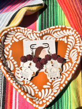 Load image into Gallery viewer, Maroon and Gold Marigold Calavera