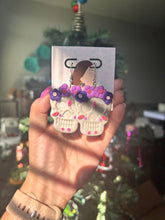 Load image into Gallery viewer, Large Skull - purple flowers