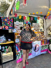 Load image into Gallery viewer, Sugar Skull - Red florals with purple