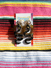 Load image into Gallery viewer, Black Marble Medusa Earrings