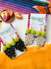 Load image into Gallery viewer, Sugar Skulls - green marigolds
