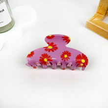 Load image into Gallery viewer, Daisy Half Moon Hair Claw Clip: Purple
