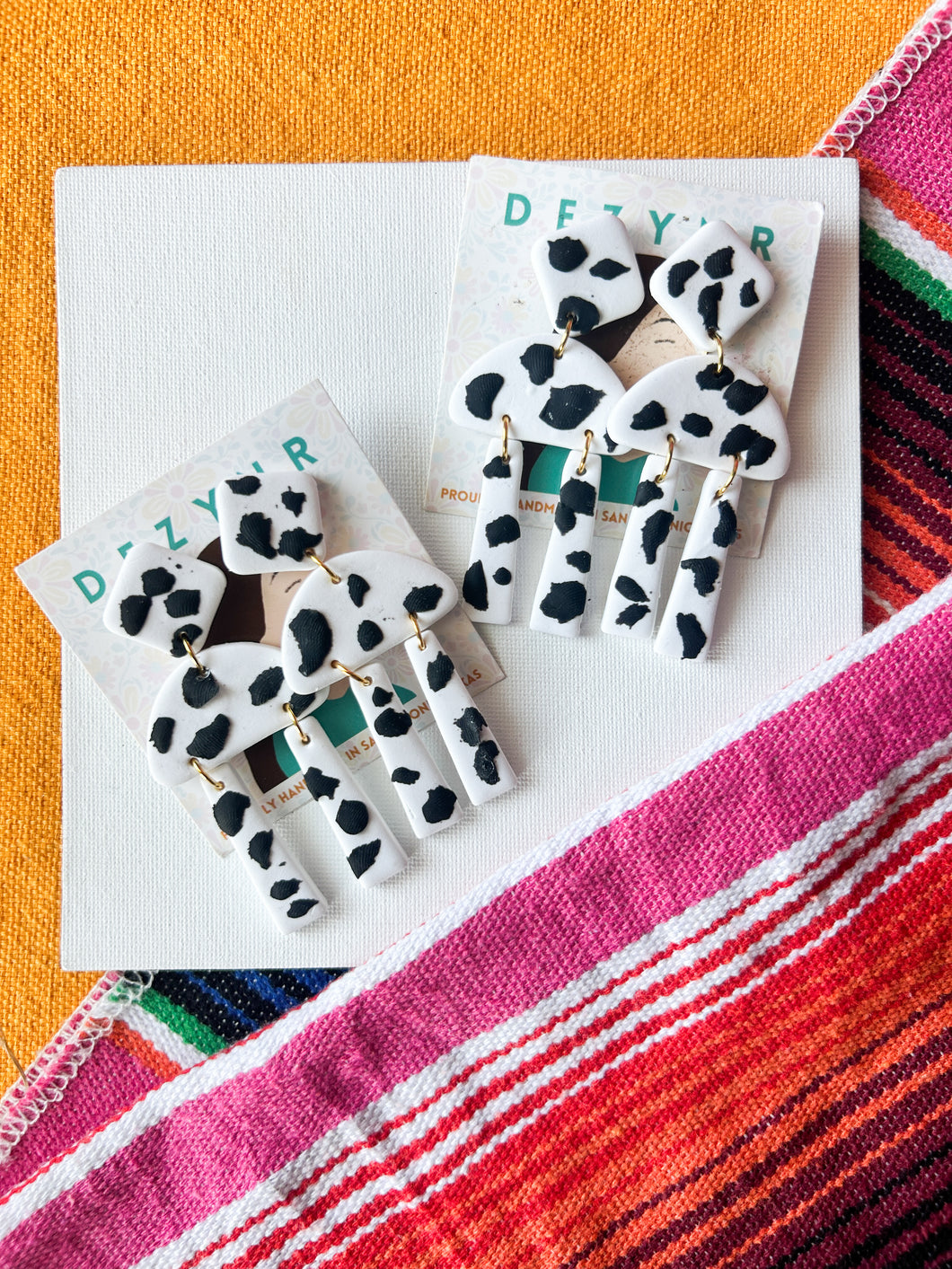 Cow Print Dangles - Selena edition
