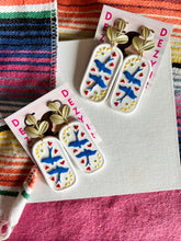 Load image into Gallery viewer, Blue Dove Tile Earrings
