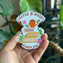 Load image into Gallery viewer, Coffee and Books sticker

