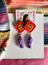 Load image into Gallery viewer, Red tile hearts with tassels
