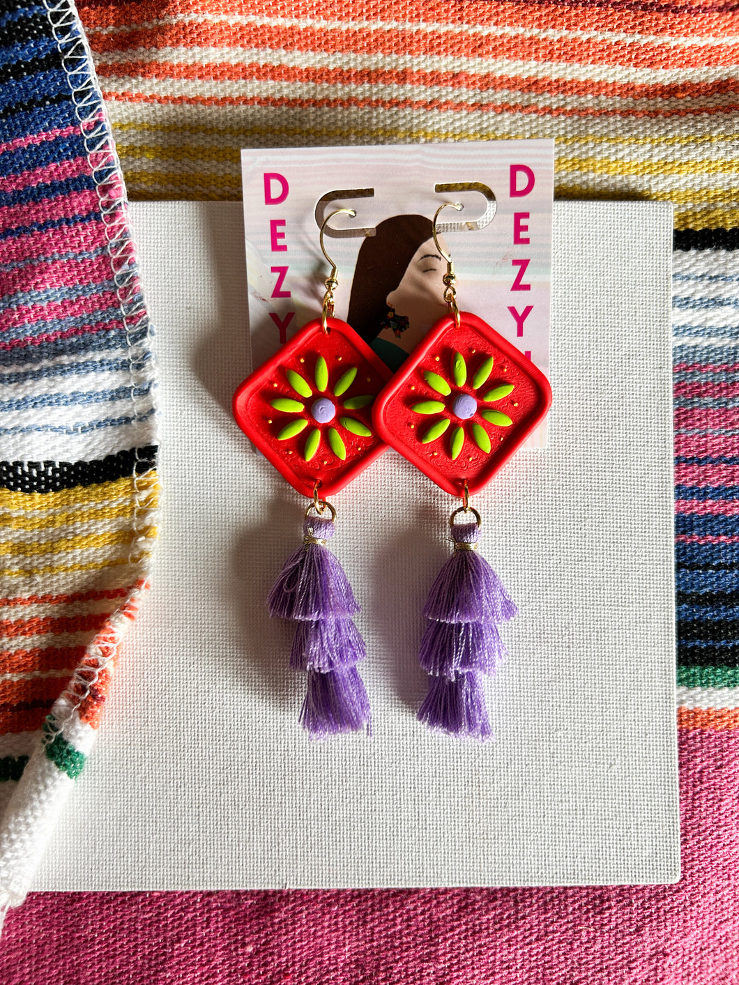 Red tile hearts with tassels