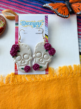 Load image into Gallery viewer, Sugar Skulls - purple roses
