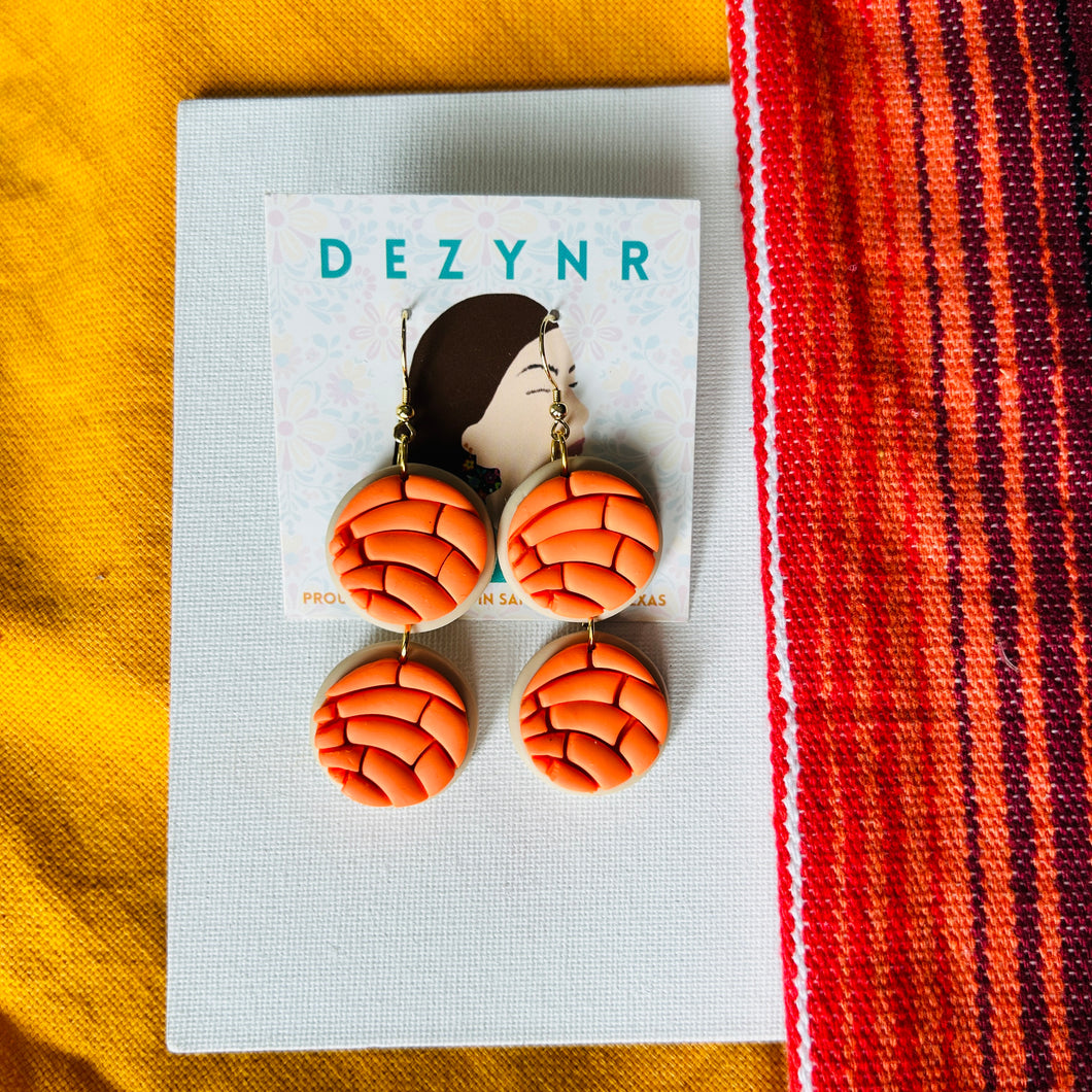 Orange Concha earrings