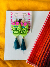 Load image into Gallery viewer, Sugar Skull - green with teal tassel

