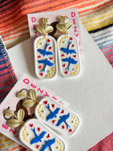 Load image into Gallery viewer, Blue Dove Tile Earrings
